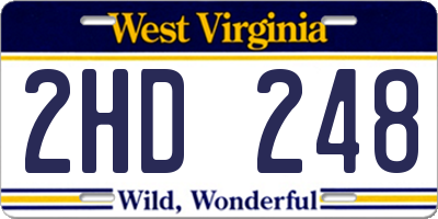 WV license plate 2HD248