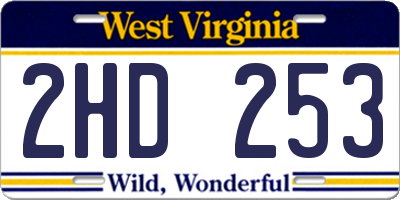 WV license plate 2HD253