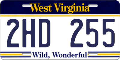 WV license plate 2HD255