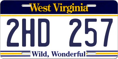 WV license plate 2HD257
