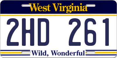 WV license plate 2HD261