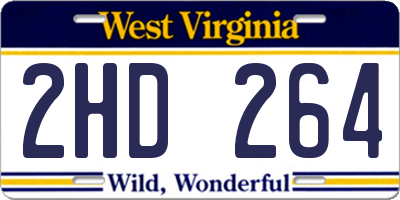 WV license plate 2HD264