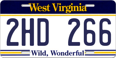 WV license plate 2HD266