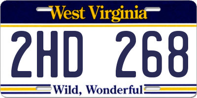 WV license plate 2HD268