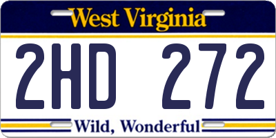 WV license plate 2HD272