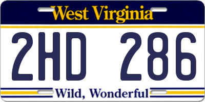 WV license plate 2HD286