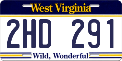 WV license plate 2HD291