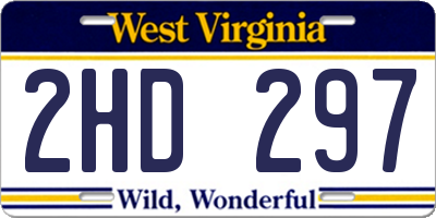 WV license plate 2HD297