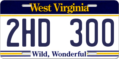 WV license plate 2HD300