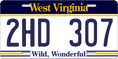 WV license plate 2HD307