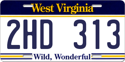 WV license plate 2HD313