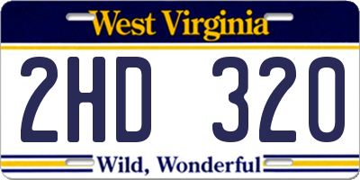 WV license plate 2HD320