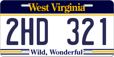 WV license plate 2HD321