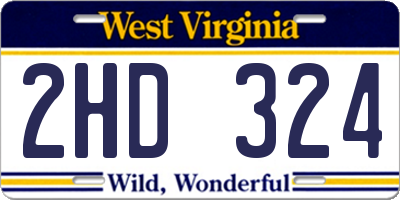 WV license plate 2HD324