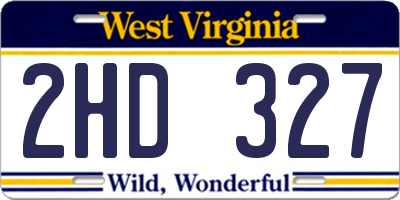 WV license plate 2HD327
