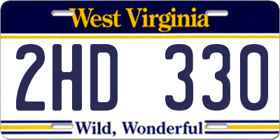 WV license plate 2HD330
