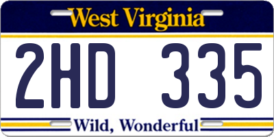 WV license plate 2HD335
