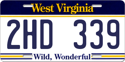 WV license plate 2HD339