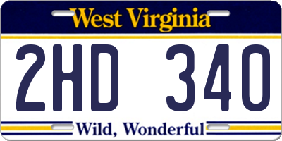 WV license plate 2HD340