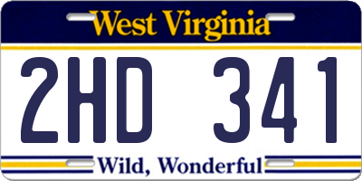 WV license plate 2HD341