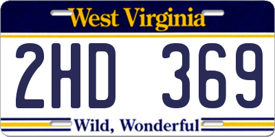 WV license plate 2HD369