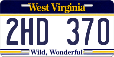 WV license plate 2HD370
