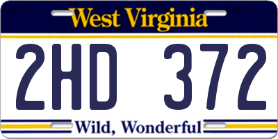 WV license plate 2HD372