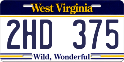 WV license plate 2HD375