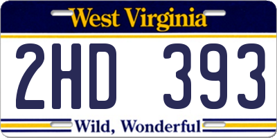 WV license plate 2HD393