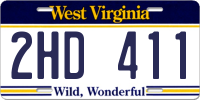 WV license plate 2HD411