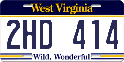WV license plate 2HD414