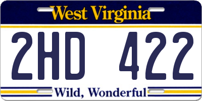 WV license plate 2HD422