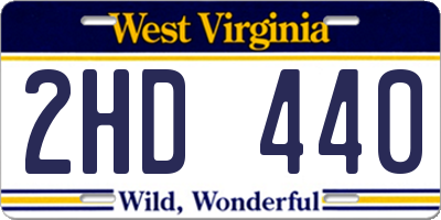 WV license plate 2HD440