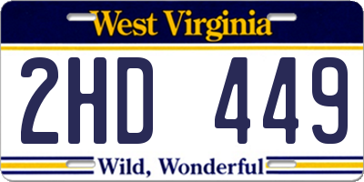 WV license plate 2HD449