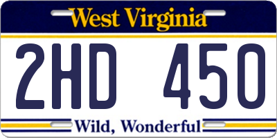 WV license plate 2HD450