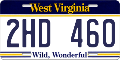 WV license plate 2HD460