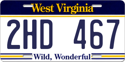 WV license plate 2HD467