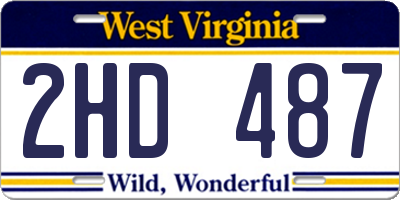 WV license plate 2HD487