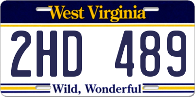 WV license plate 2HD489