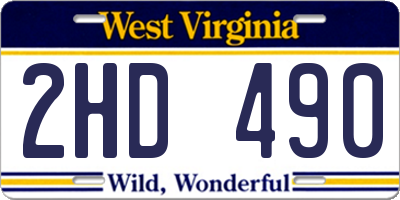WV license plate 2HD490