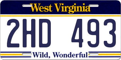 WV license plate 2HD493