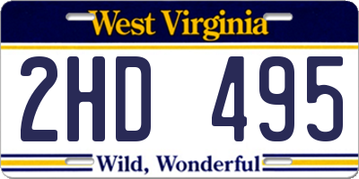 WV license plate 2HD495