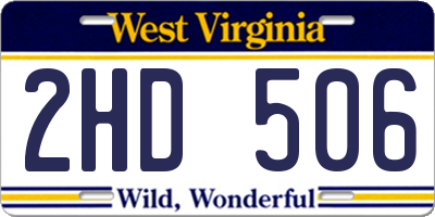 WV license plate 2HD506