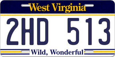 WV license plate 2HD513