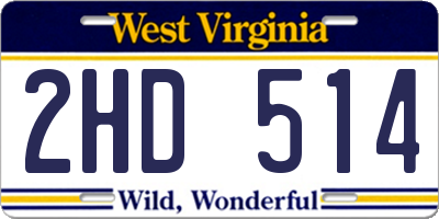 WV license plate 2HD514