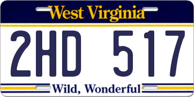 WV license plate 2HD517