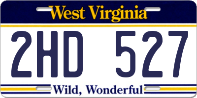 WV license plate 2HD527