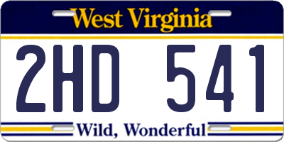 WV license plate 2HD541