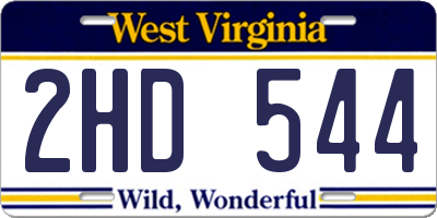 WV license plate 2HD544
