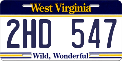 WV license plate 2HD547